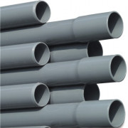 Druckrohr PVC-U 50 mm x 2,0 mm Klebemuffe x Glatt 7,5bar Grau 5m 