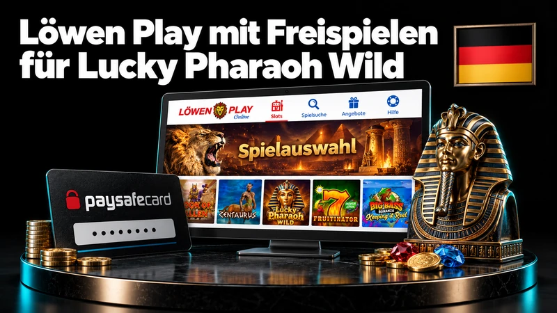 Löwen Play Lobby mit Lucky Pharaoh Wild und maskiertem Gutschein