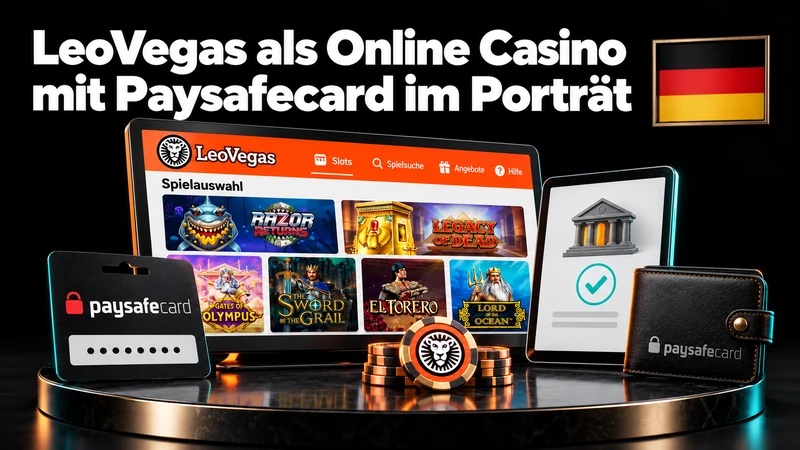 LeoVegas Lobby mit Servicekonto und Bank als Zahlungsoption
