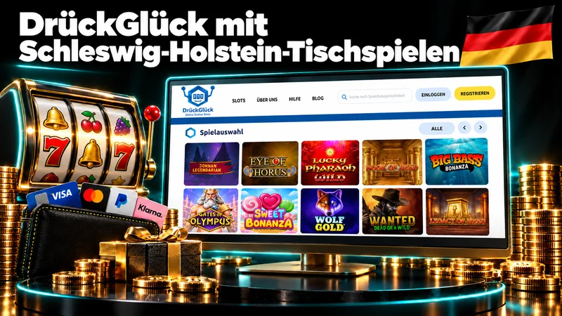 DrückGlück mit Schleswig-Holstein-Tischspielen – Illustration mit Deutschlandflagge