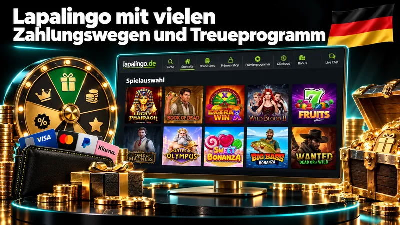 Lapalingo mit vielen Zahlungswegen und Treueprogramm – Illustration mit Deutschlandflagge