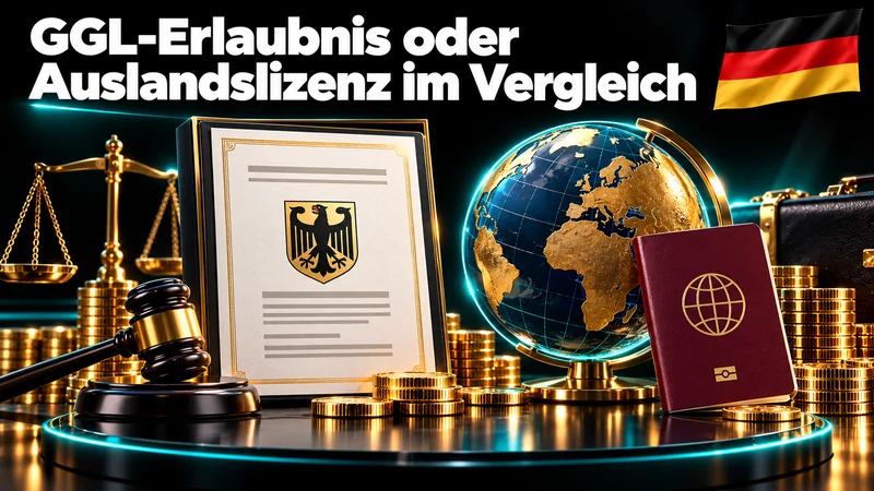 GGL-Erlaubnis oder Auslandslizenz im Vergleich – Illustration mit Deutschlandflagge