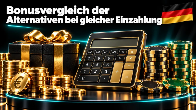 Bonusvergleich der Alternativen bei gleicher Einzahlung – Illustration mit Deutschlandflagge