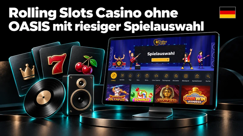 Rolling Slots Casino ohne OASIS mit riesiger Spielauswahl