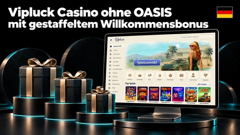 Vipluck Casino ohne OASIS mit gestaffeltem Willkommensbonus