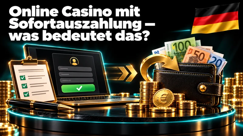 Online Casino mit Sofortauszahlung — was bedeutet das? – Illustration mit Deutschlandflagge
