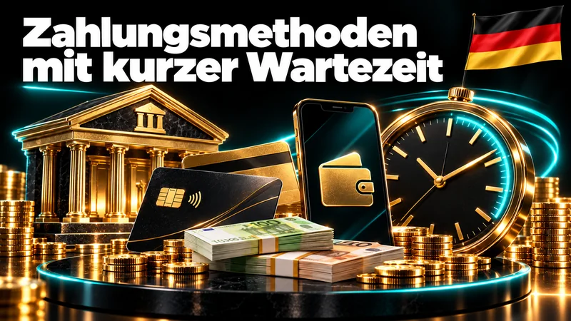 Zahlungsmethoden mit kurzer Wartezeit – Illustration mit Deutschlandflagge