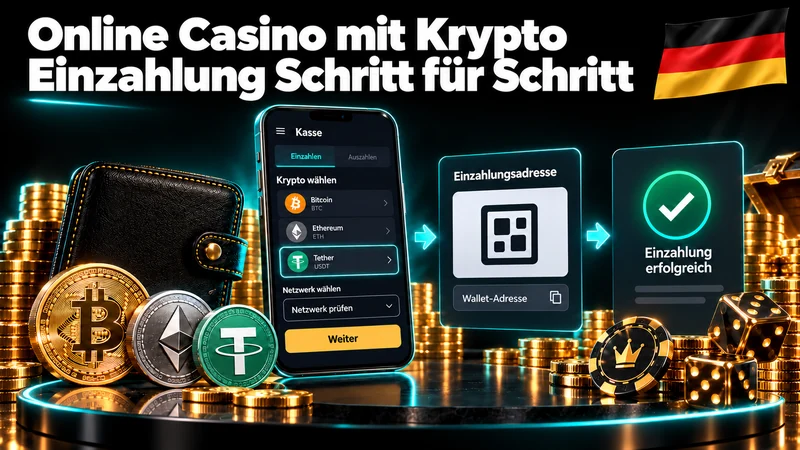 Wallet, Auswahl von Coin und Netzwerk, Adresse und Bestätigung